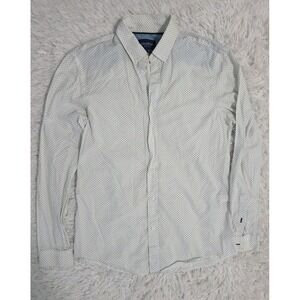 Pull & Bear Trademark Co Mens Medium Button Down Collar Shirt‎ White Navy